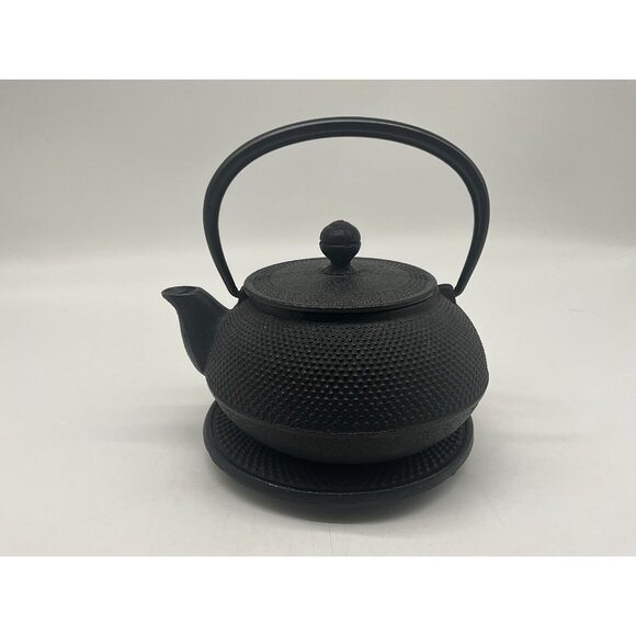 Cast Iron VTG Teapot with Handle & Hobnail Design Japanese Nambu Tekki Tetsubin - Picture 6 of 16